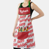 ビールのハッピーホリデー付き赤いアイチェスト エプロン (インサイチュ)
