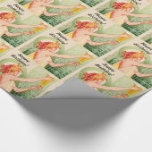 ビールのパイントが付いているヴィンテージのアブサン広告 ラッピングペーパー (角)