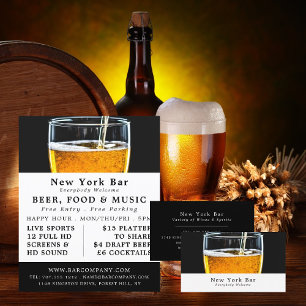 ビールのパイント、バー/醸造所の広告 チラシ