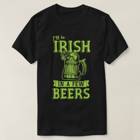 ビールのパブでアイリッシュおもしろいSt patricks Tシャツ (デザイン正面)