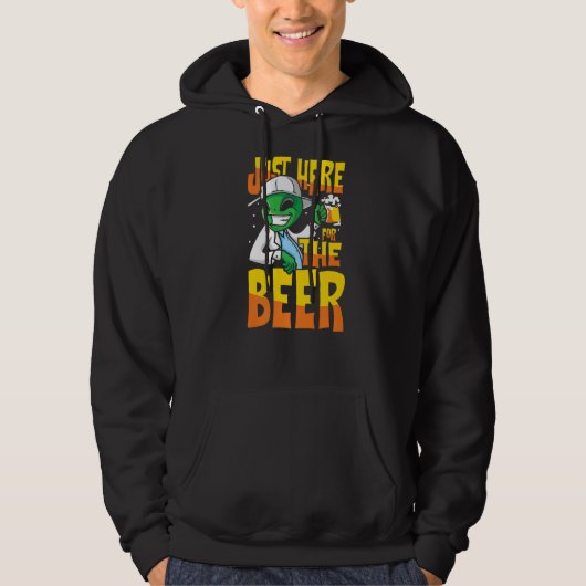 ビールのパブクロールの飲みエイリアン パーカ (正面)