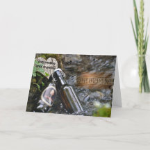 ビールのボトルが流れている父の日用カード