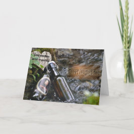 ビールのボトルが流れている父の日用カード カード