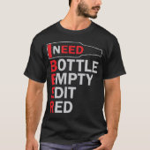 ビールのボトルが空 Tシャツ (正面)