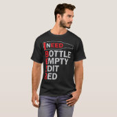 ビールのボトルが空 Tシャツ (正面フル)