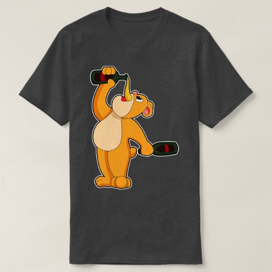 ビールのボトルを負う Tシャツ (デザイン正面)
