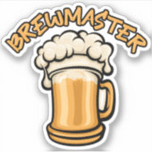 ビールのマグが必要なブルワーマスター シール (正面)