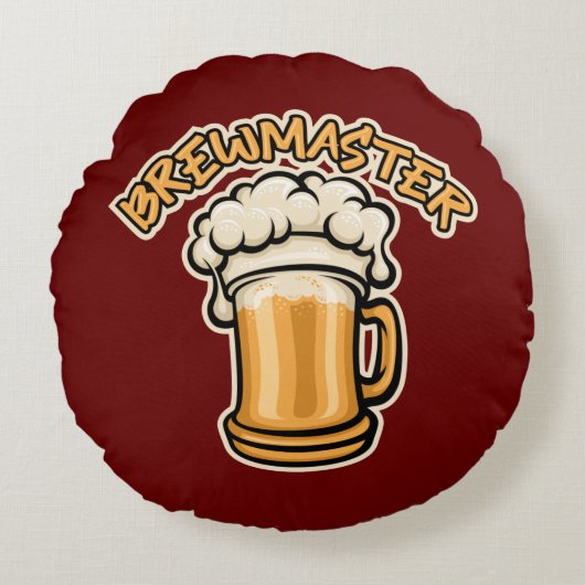 ビールのマグが必要なブルワーマスター ラウンドクッション (正面)