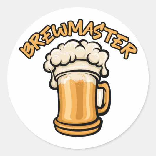 ビールのマグが必要なブルワーマスター ラウンドシール (正面)