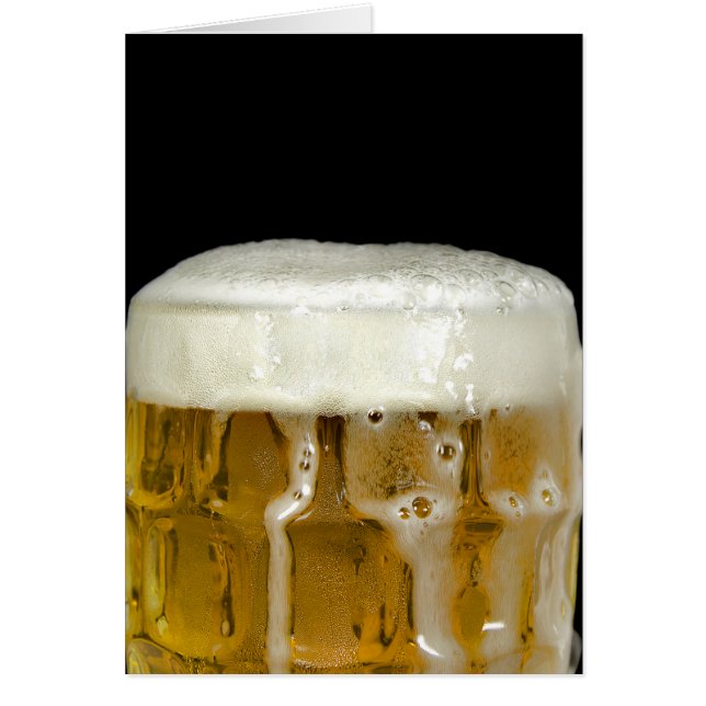 ビールのマグが黒く溢れている (正面)