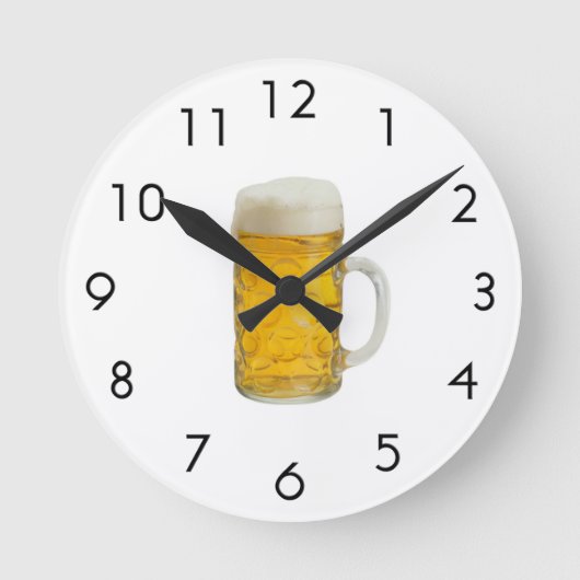 ビールのマグ ラウンド壁時計 (正面)