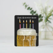 ビールの中の誕生日パーティーキャンドル 招待状 (スタンド正面)