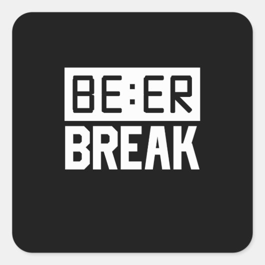 ビールの休憩 スクエアシール (正面)