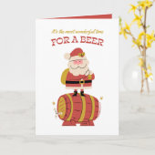 ビールの休日のクリスマスカードの素晴らしい時間 カード (黄色い花)