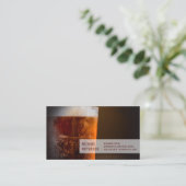 ビールの冷たいマグカップ | レストラン 名刺 (スタンド正面)