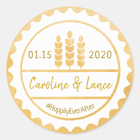 ビールの前にビールのボトルキャップのシール ラウンドシール (正面)