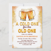 ビールの古い誕生日パーティーの冷たい人 招待状 (正面)