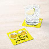 ビールの夕日がヤーダーアームのコースターの上おもしろいに スクエアペーパーコースター (インサイチュ)