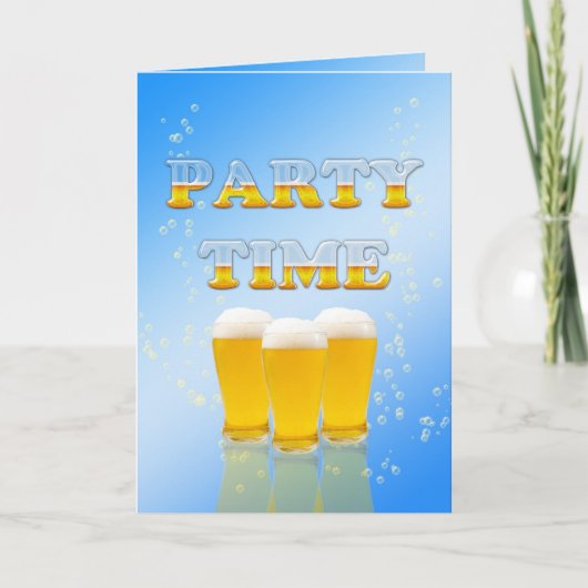 ビールの多いパーティの招待状 招待状 (正面)