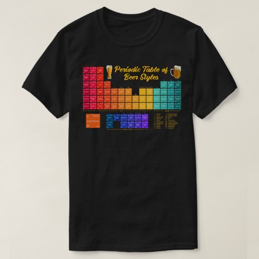 ビールの定期的な表スタイルYey Science Tシャツ (デザイン正面)