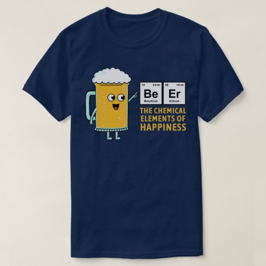 ビールの幸福の化学薬品 Tシャツ (デザイン正面)