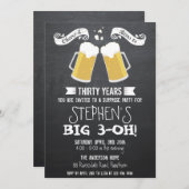 ビールの招待/チョークボードビールの招待 招待状 (正面/裏面)