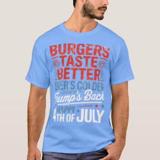 ビールの方が冷たいからハンバーガーは美味い トランプの背中 Tシャツ