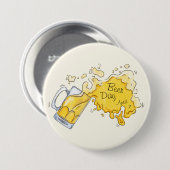 ビールの日の水色ビールの飛散 缶バッジ (正面&裏面)