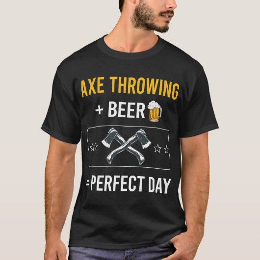 ビールの日斧の投げ軸 Tシャツ (正面)