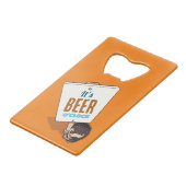 ビールの時のかわいいハリネズミおもしろい漫画 クレジットカード栓抜き (正面アングル)