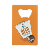 ビールの時のかわいいハリネズミおもしろい漫画 クレジットカード栓抜き (裏面)