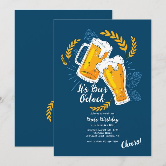 ビールの時計だ 招待状 (正面/裏面)