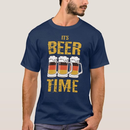 ビールの時間だ Tシャツ (正面)