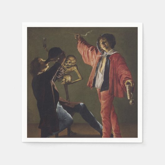 ビールの最後の一滴がパーティー終了 スタンダードカクテルナプキン (正面)