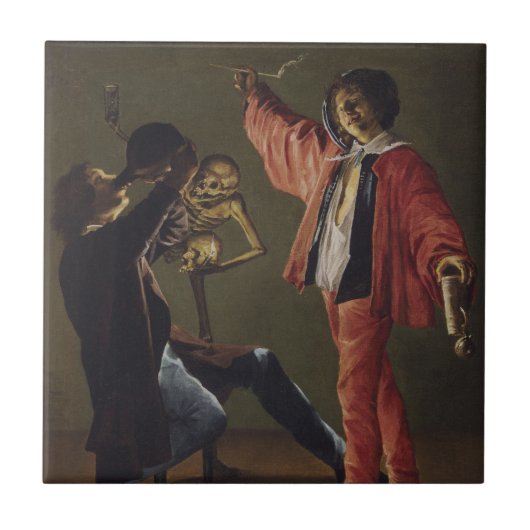 ビールの最後の一滴がパーティー終了 タイル (正面)