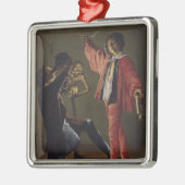 ビールの最後の一滴がパーティー終了 メタルオーナメント (左)