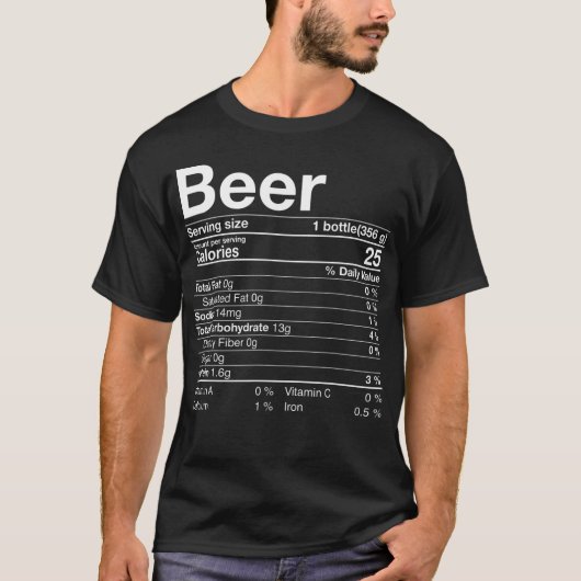 ビールの栄養の事実感謝ギフト飲みC Tシャツ (正面)