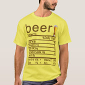 ビールの栄養ファクトラベル Tシャツ (正面)
