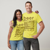 ビールの栄養ファクトラベル Tシャツ (ユニセックス)
