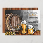 ビールの樽の招待状 招待状 (正面/裏面)