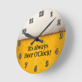 ビールの泡が閉まる ラウンド壁時計 (傾斜)