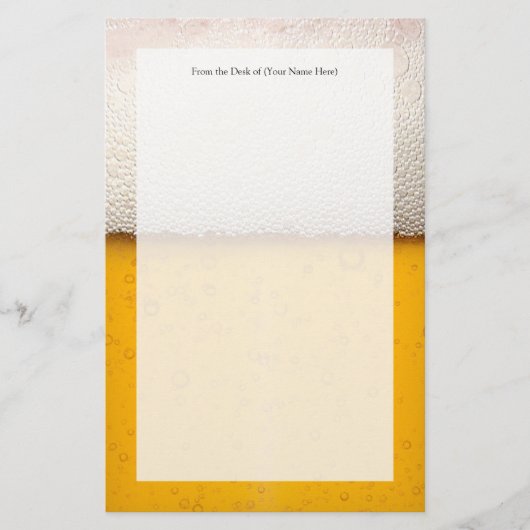 ビールの泡のクローズアップ 便箋 (正面)