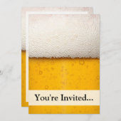 ビールの泡のクローズアップ 招待状 (正面/裏面)