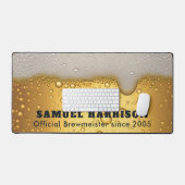 ビールの泡のテクスチャ（名前） デスクマット (キーボード&マウス)