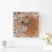 ビールの泡 スクエア壁時計 (ホーム)