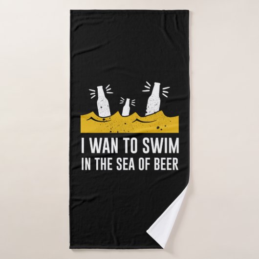 ビールの海で泳ぎたい バスタオル (バスタオル)