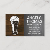 ビールの点 |木材と金属 名刺 (正面)