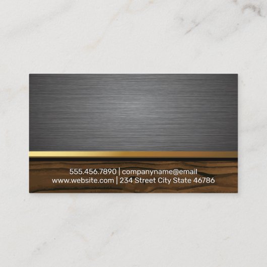 ビールの点 |金属と木材の背景 名刺 (裏面)