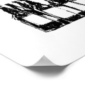 ビールの白黒ボトル、飲む ポスター (角)