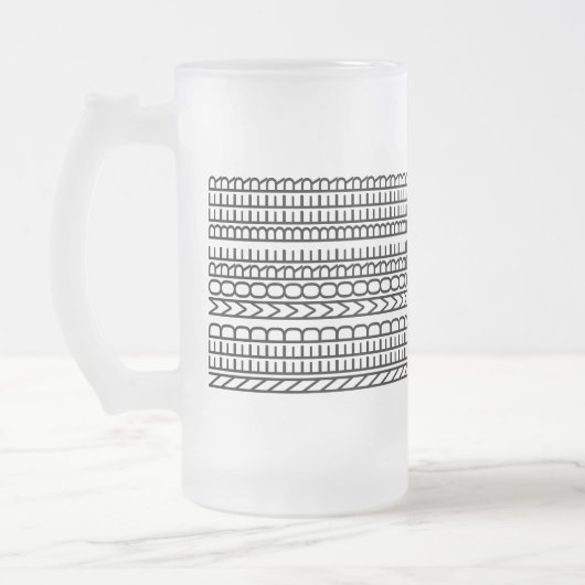 ビールの繰り返しラインおもしろいアートパターンが必要 フロストグラスビールジョッキ (左)